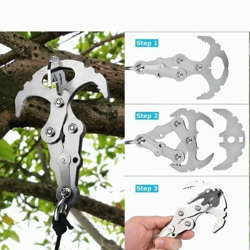 Folding Grappling Hook/ Multifunctional Stainless Steel Survival Outdoor Climbing Claw