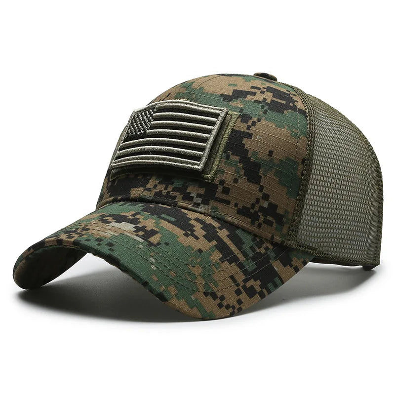 Men American Flag Camouflage Baseball Cap