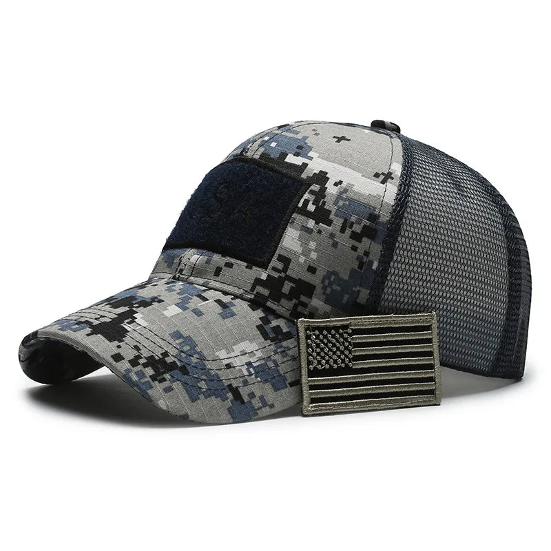 Men American Flag Camouflage Baseball Cap