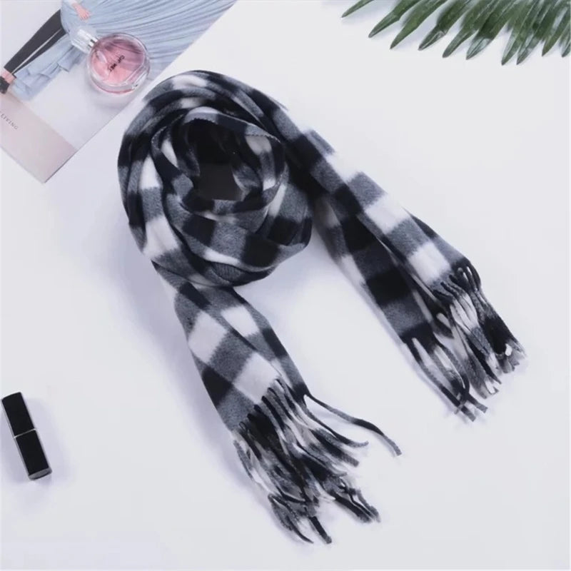 Christmas Long Plaid 160x30cm Oversized Winter Fall Warm Scarves